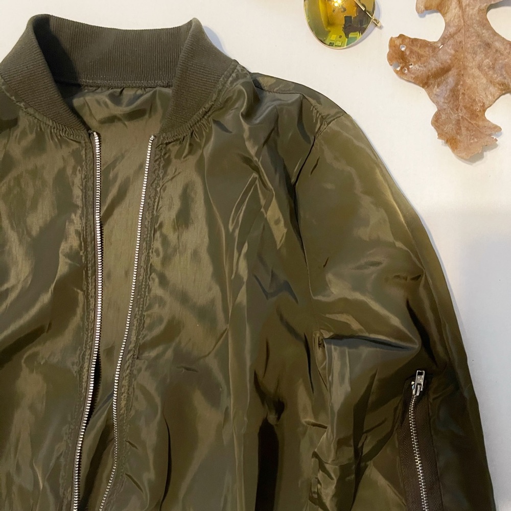 Olive Green Bomber Jacket - Picture 3 of 3